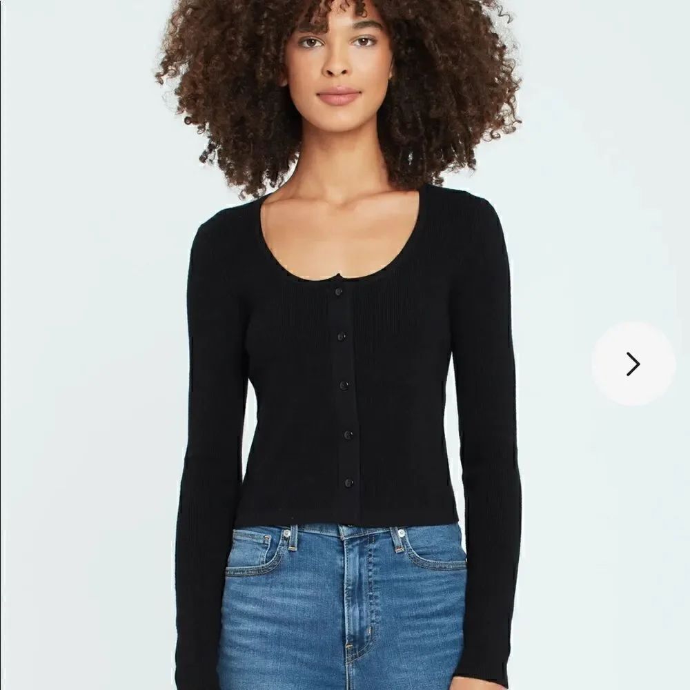Billie the Label Sheryl Scoop Neck Stretch Black Sweater Womens Size Large